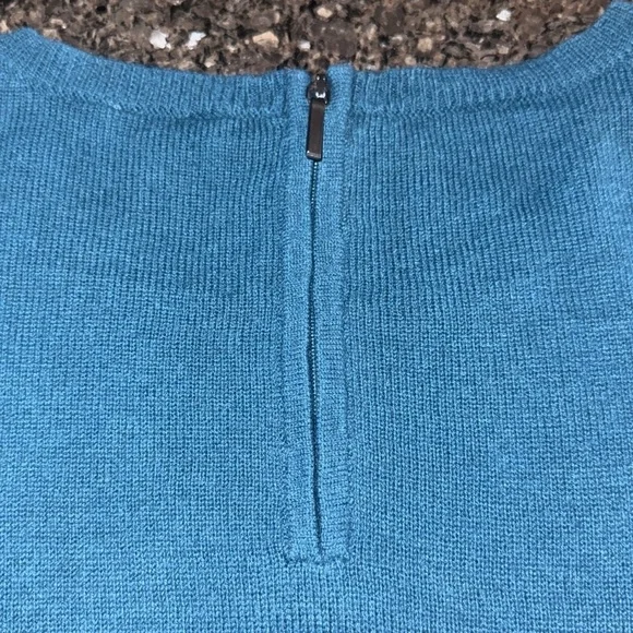 Talbots Teal Lambswool Blend Hedgehog Pullover Sweater - Picture 6 of 8